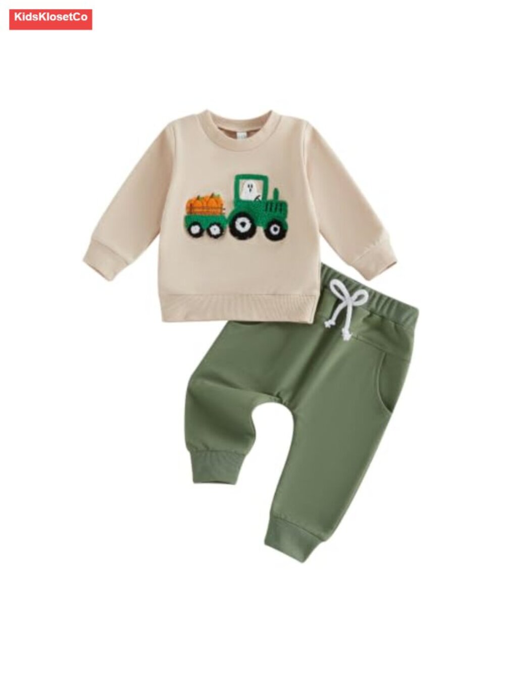 Toddler Boy Sweatshirt Pants Set Halloween Truck Pumpkin